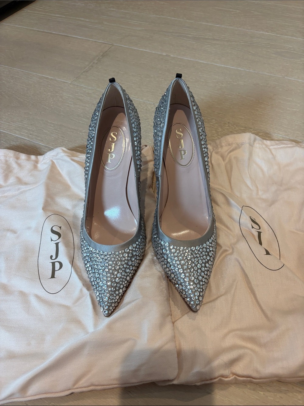by Sarah Jessica Parker Silver Crystal Pointed-Toe Pumps